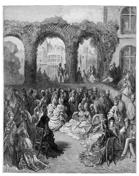 Framed Print : Victorian London - Holland House Garden Party Framed Print : Victorian London - Holland House Garden Party