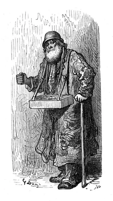 Framed Print : Victorian London - Match Seller Framed Print : Victorian London - Match Seller
