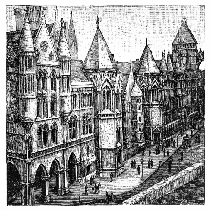 Framed Print : Victorian London - Royal Courts of Justice Framed Print : Victorian London - Royal Courts of Justice