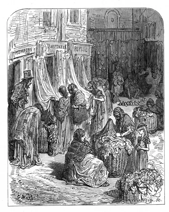 Framed Print : Victorian London - Second hand clothes market Framed Print : Victorian London - Second hand clothes market