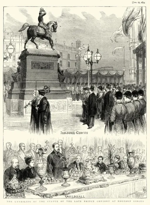 Framed Print : Victorian London - Statue of Prince ALbert, Holborn Circus