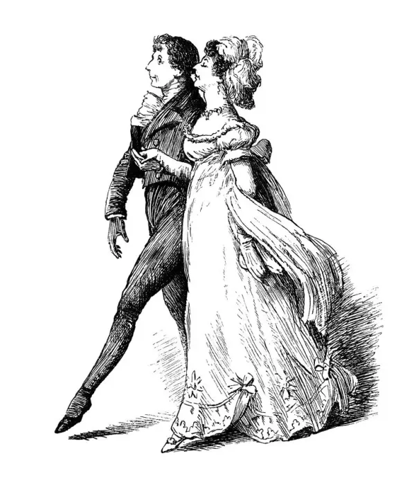 Framed Print : Victorian man leading a lady out to dance Framed Print : Victorian man leading a lady out to dance