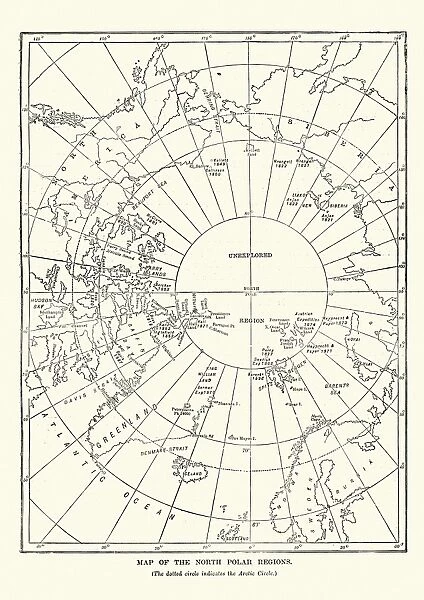 Victorian map of the North Polar Regions