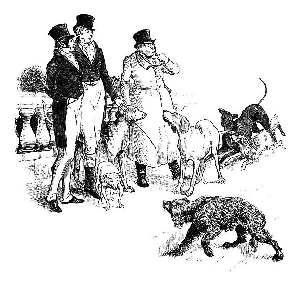 Victorian men with their dogs
