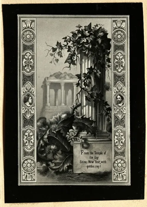 Framed Print : Victorian New Year'S Greeting Card Framed Print : Victorian New Year'S Greeting Card