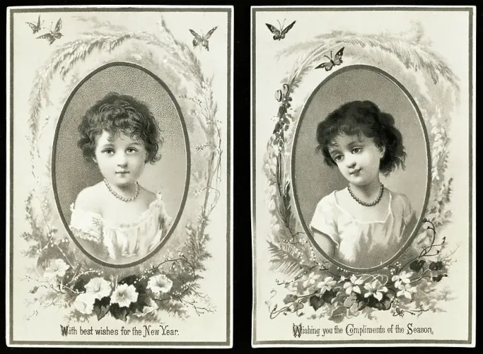 Framed Print : Victorian New Year'S Greeting Card Framed Print : Victorian New Year'S Greeting Card