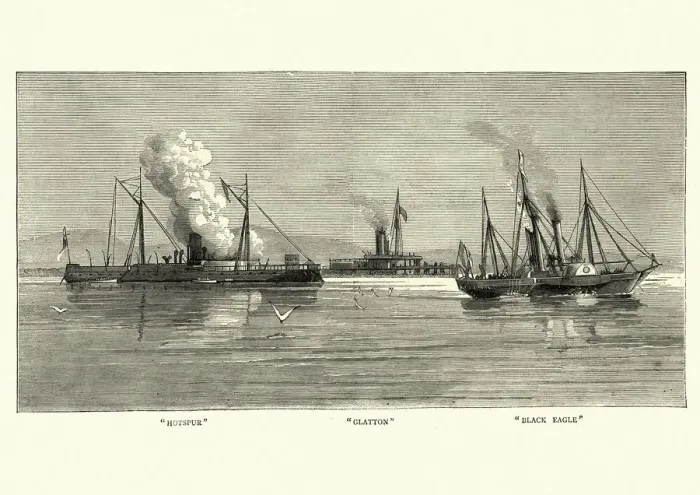 Framed Print : Victorian Royal Navy Warships, HMS Hotspur, Glatton, Black Eagle Framed Print : Victorian Royal Navy Warships, HMS Hotspur, Glatton, Black Eagle