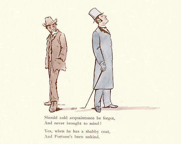 Victorian satirical cartoon - Should auld acquaintance be forgot