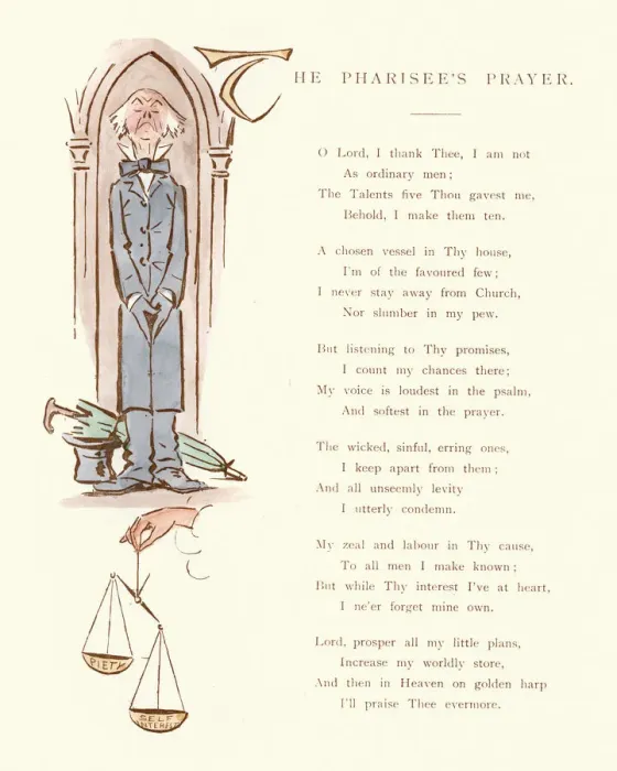 Framed Print : Victorian satirical cartoon - The Pharisees Prayer Framed Print : Victorian satirical cartoon - The Pharisees Prayer