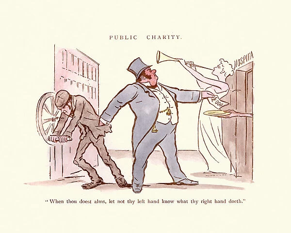 Victorian satirical cartoon, Public Charity