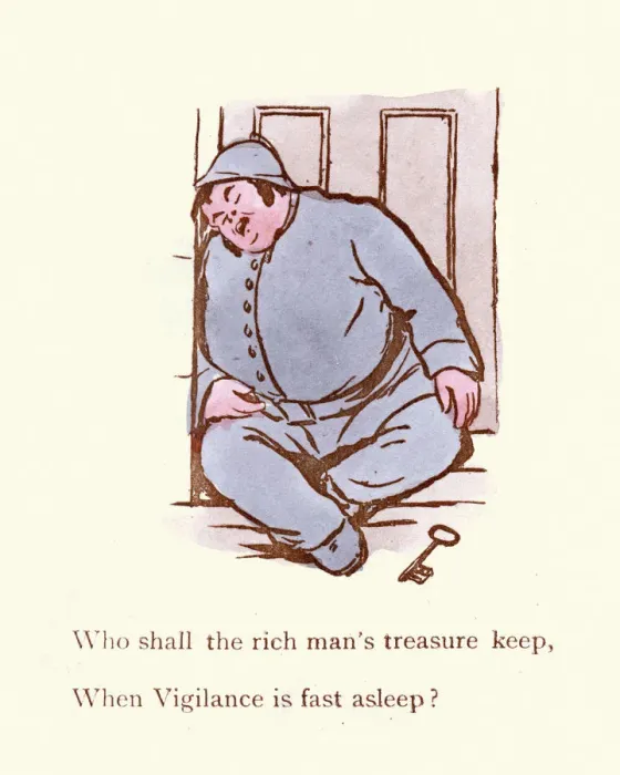 Framed Print : Victorian satirical cartoon When Vigilance is fast asleep ? Framed Print : Victorian satirical cartoon When Vigilance is fast asleep ?