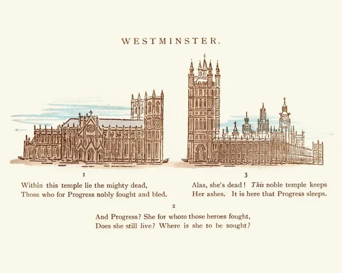 Framed Print : Victorian satirical cartoon about Westminster Politics Framed Print : Victorian satirical cartoon about Westminster Politics