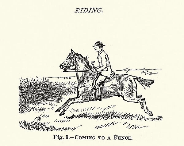 Victorian sports, Riding, Coming to a fence, 19th Century