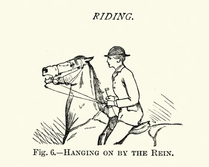 Framed Print : Victorian sports, Riding, Hanging on by the rein, 19th Century Framed Print : Victorian sports, Riding, Hanging on by the rein, 19th Century