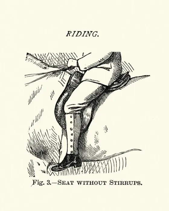 Framed Print : Victorian sports, Riding, Seat without stirrups, 19th Century Framed Print : Victorian sports, Riding, Seat without stirrups, 19th Century