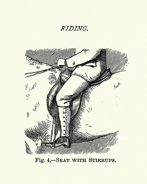 Victorian sports, Riding, Seat with stirrups, 19th Century