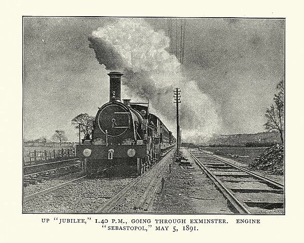 Victorian steam train going through Exminster