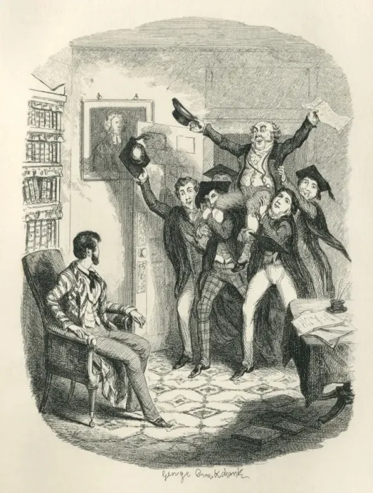 Framed Print : Victorian teachers chairing a colleague