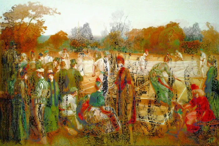 Framed Print : Victorian Tennis Match Framed Print : Victorian Tennis Match