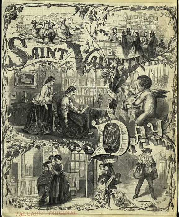 Framed Print : Victorian Valentine'S Day Scenes Framed Print : Victorian Valentine'S Day Scenes