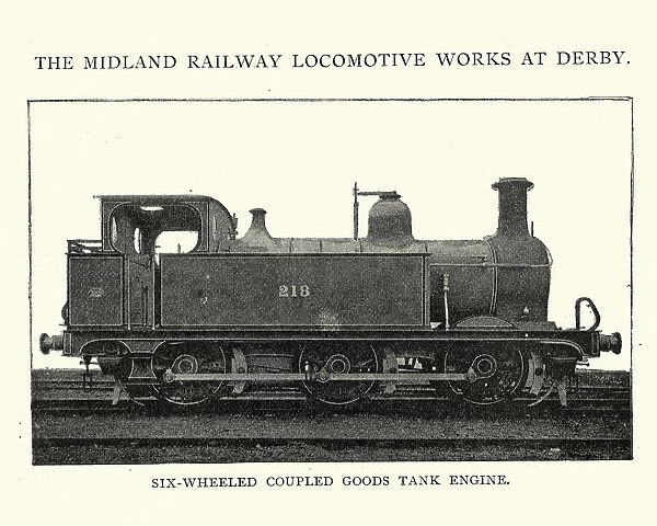Victorian six wheeled coupled goods steam train