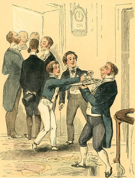 Victorian youths helping themselves to drinks