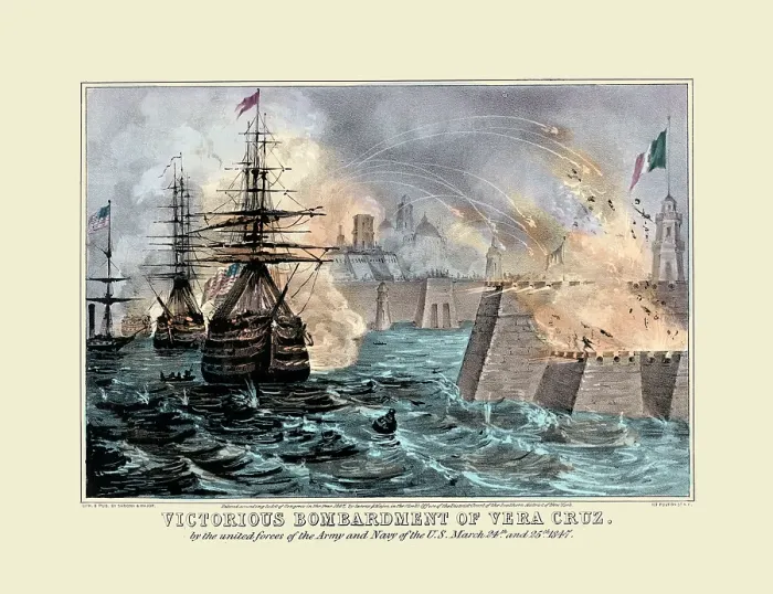 Framed Print : Victorious bombardment of Vera Cruz Framed Print : Victorious bombardment of Vera Cruz