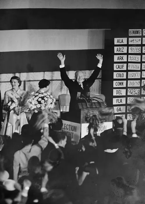 Framed Print : Victorious Eisenhower Acknowledging Applause Framed Print : Victorious Eisenhower Acknowledging Applause
