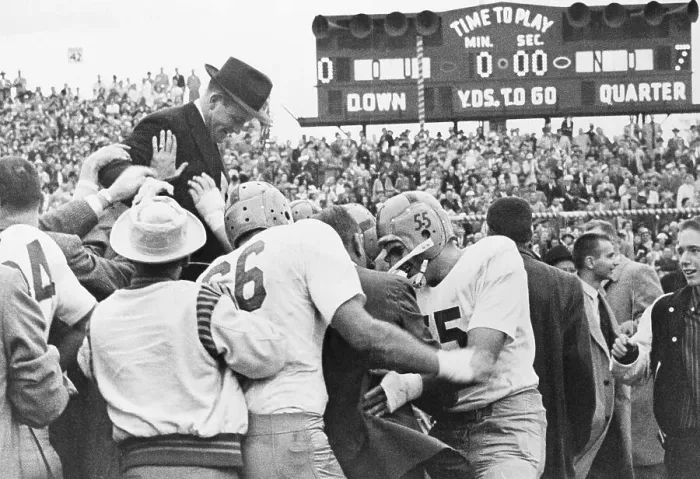 Framed Print : Victorious Notre Dame Football Players Carrying Coach Framed Print : Victorious Notre Dame Football Players Carrying Coach