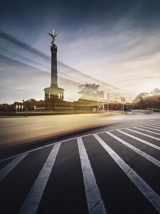 Framed Print : Victory Column with trace of light, Berlin-Mitte, Berlin, Germany Framed Print : Victory Column with trace of light, Berlin-Mitte, Berlin, Germany