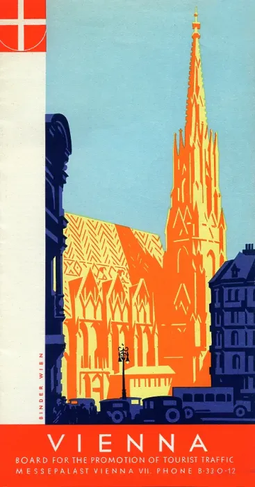 Framed Print : Vienna. AUSTRIA - 1935: A tourism brochure for Vienna by Board for the Framed Print : Vienna. AUSTRIA - 1935: A tourism brochure for Vienna by Board for the