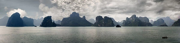 Vietnam, Halong Bay, (Digital Composite panorama)