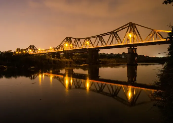 Framed Print : Vietnam - Reflections of Long Bien bridge on Song Hong river, Hanoi Framed Print : Vietnam - Reflections of Long Bien bridge on Song Hong river, Hanoi