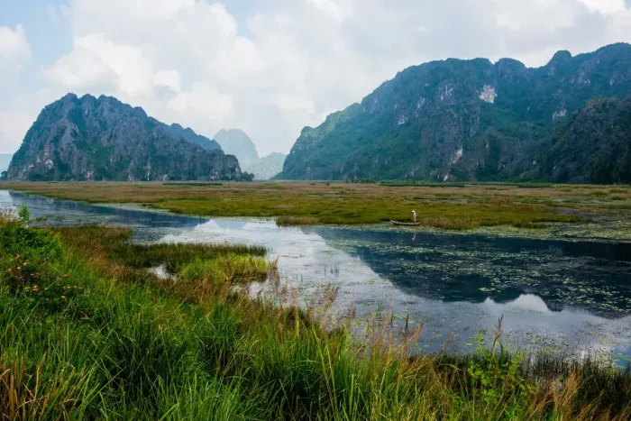 Framed Print : Vietnam - Van Long lagoon landscape image Framed Print : Vietnam - Van Long lagoon landscape image
