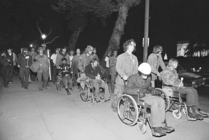 Framed Print : Vietnam Viets Being Pushed in Wheelchairs Framed Print : Vietnam Viets Being Pushed in Wheelchairs