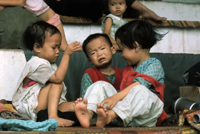 Framed Print : Vietnamese Children Fleeing Communist Forces Framed Print : Vietnamese Children Fleeing Communist Forces