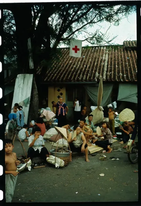 Framed Print : Vietnamese Families Living in Rubble Framed Print : Vietnamese Families Living in Rubble