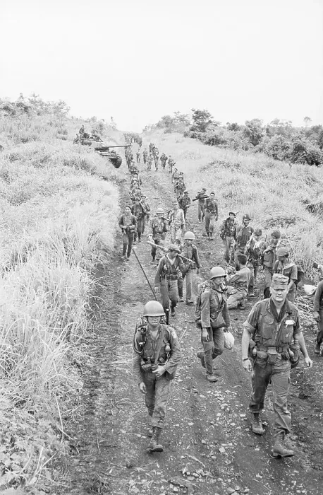 Framed Print : Vietnamese Marching Toward Pleiku Framed Print : Vietnamese Marching Toward Pleiku
