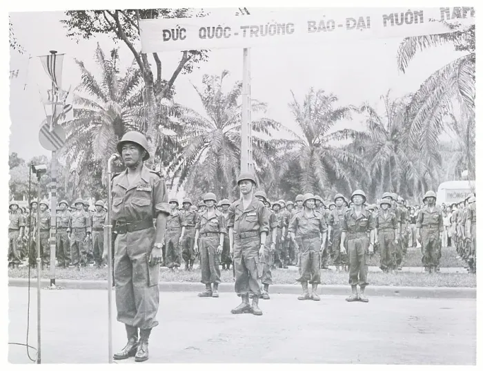 Framed Print : Vietnamese Military Formation at Attention for Official Oath of Allegiance