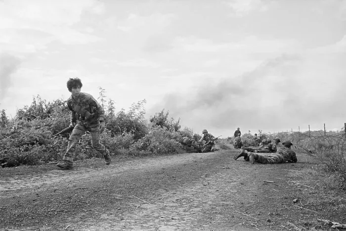 Framed Print : Vietnamese Soldier Runs For Cover Framed Print : Vietnamese Soldier Runs For Cover