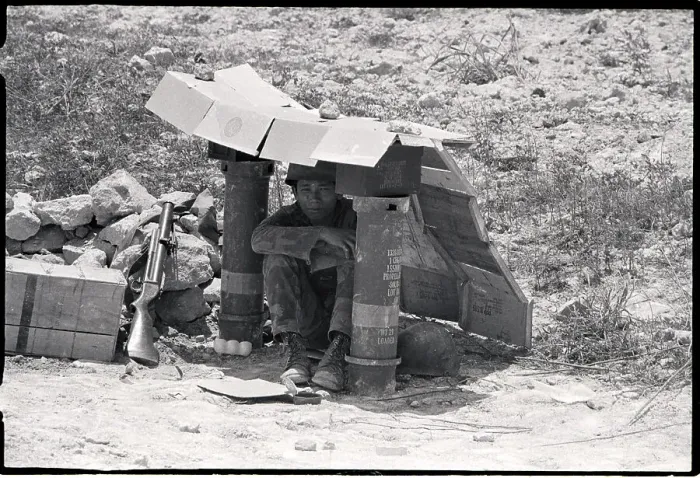 Framed Print : Vietnamese Soldier Under Shelter Framed Print : Vietnamese Soldier Under Shelter