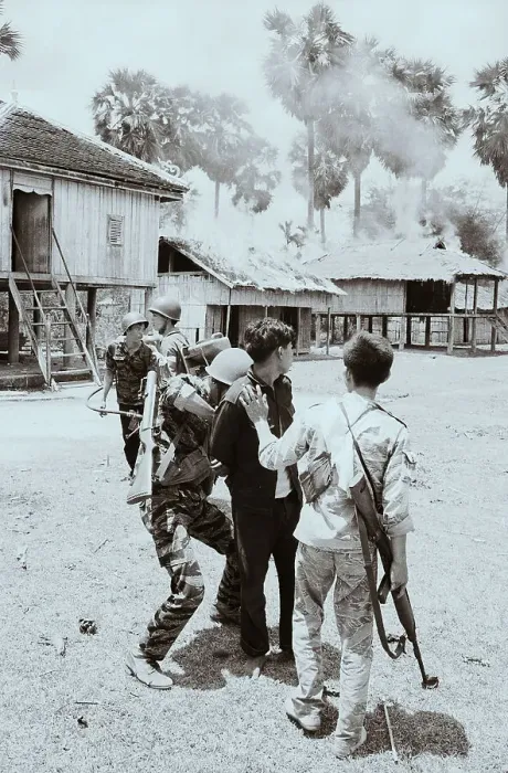 Framed Print : Vietnamese Strikers Searching Suspect Framed Print : Vietnamese Strikers Searching Suspect
