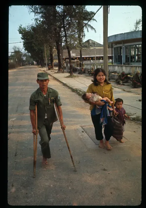 Framed Print : Vietnamese Trooper and Woman Passing Marines Framed Print : Vietnamese Trooper and Woman Passing Marines