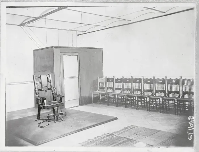 Framed Print : View of 1914 Death Chair Framed Print : View of 1914 Death Chair