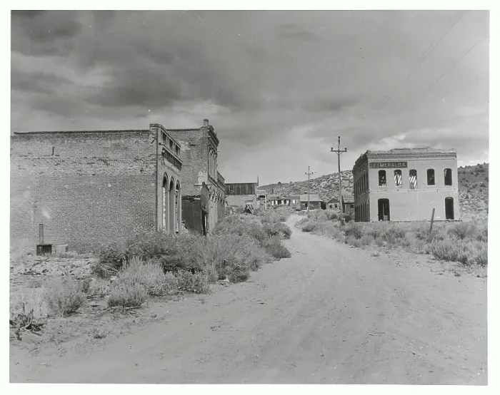 Framed Print : View of Abandoned Town Buildings