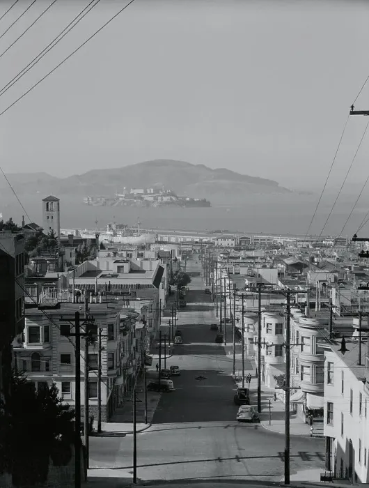 Framed Print : View of Alcatraz Island from Russian Hill Framed Print : View of Alcatraz Island from Russian Hill