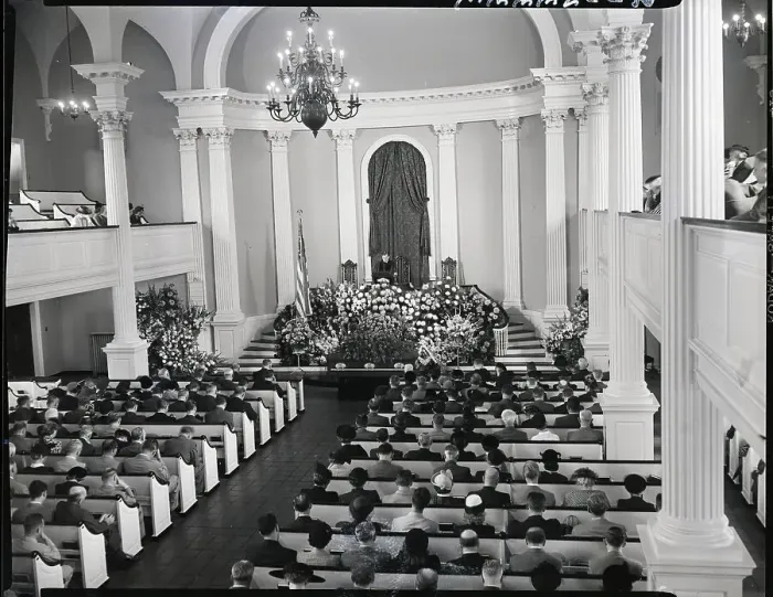 Framed Print : View Of Altar And Guests At Funeral Framed Print : View Of Altar And Guests At Funeral