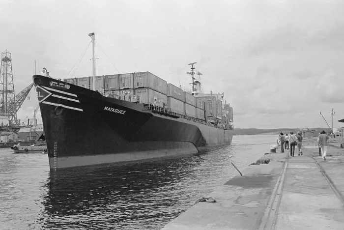 Framed Print : View of the American Freighter SS Mayaguez Framed Print : View of the American Freighter SS Mayaguez