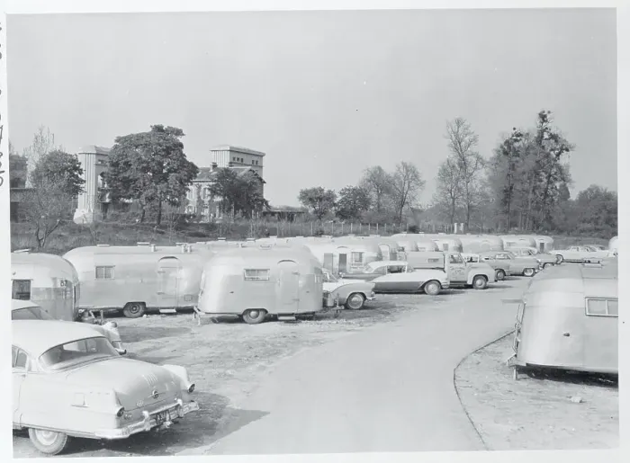 Framed Print : View of American Trailer Caravan Framed Print : View of American Trailer Caravan