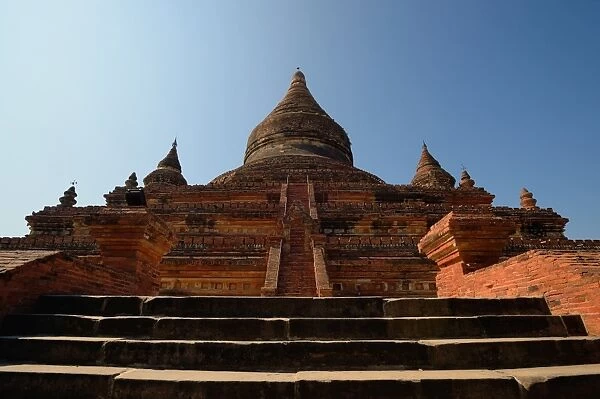 Front view ancient pagoda, Old Bagan, Myanmar